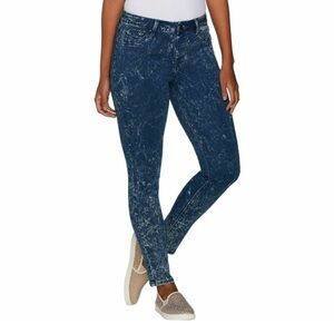 Laurie Felt Silky Denim women’s acid wash‎ ankle pull on jeans 1X 80’s vibes